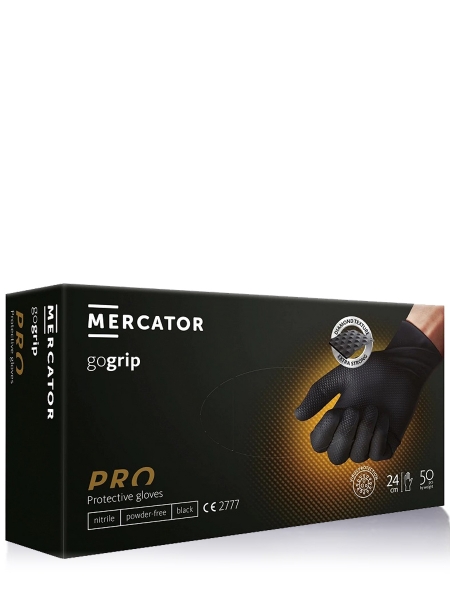 MERCATOR® Gogrip Black - M - Rękawice Nitrylowe - 50szt.