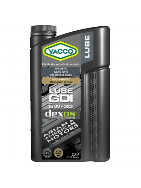 Yacco Lube GDI 5W30 - Syntetyczny Olej silnikowy 2L
