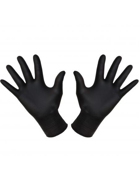 Monster Shine Nitrile Gloves, size M, black, 100pcs.
